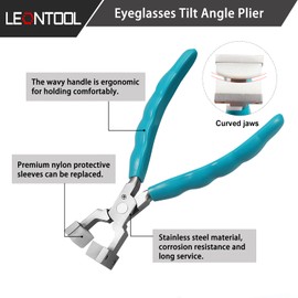 LEONTOOL 6" Glasses Frame Clamp Adjusting Pliers Eyeglasses Repairing Pliers Bracelet Bending Pliers Nose Pad Arm Repair Tools Optical Hand Tool with Screwdriver Glasses Cloth and Nylon Replacement