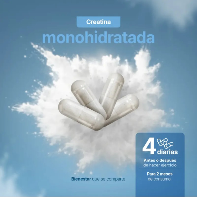 Creatina Monohidratada en Cápsulas | 240 Cáps de Creatina para