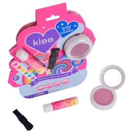 Klee Naturals Mineral Blush and Lip Shimmer Makeup Kit. Gentle and Non-Toxic. Kid-Friendly. Made in USA. (Rainbow Glitz)