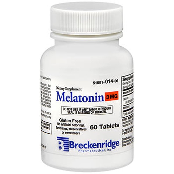 Breckenridge Melatonin 3 mg - 60 Tablets, Pack of 2