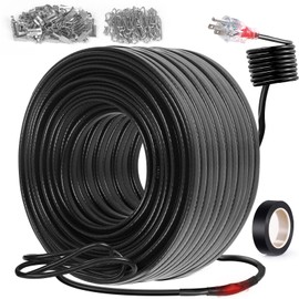 80FT Heat Tape for Water Pipes,Heating Cable for Pipe Freeze Protection,Water Pipe Insulation/Roof Snow De-Icing, Deicing Heating Cable,Self Regulating Temperature with Mounting Buckle,120V 8W/ft