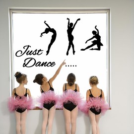 SUPERDANT Just Dance Wall Stickers 8 Pcs Dancing Girls Wall Decal Dances Wall Sticker Vinyl Wall Decor Black Wallpaper for Girl's Bedroom Living Room Home Decorations Dancer Gifts