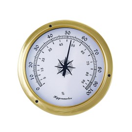 NKlaus Brass Hygrometer, 11.5 x 9 x 3.4 cm - Stylish Nautical Retro Decoration for Maritime Accents 161 15