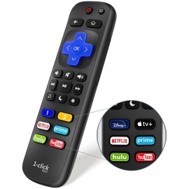 1-clicktech 2-in-1 Remote for Roku TV(Default)/fo