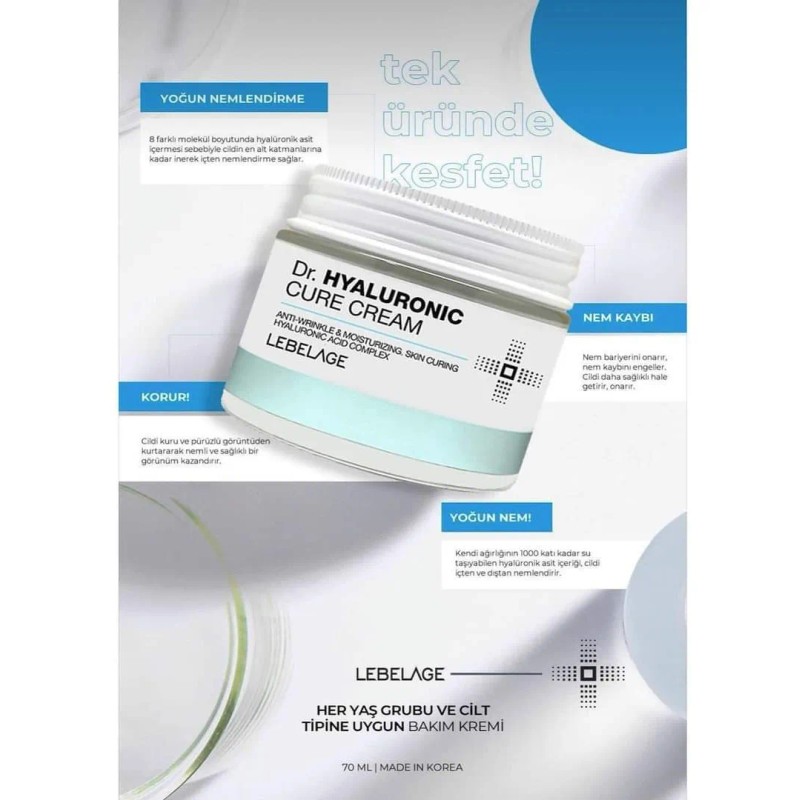 Crema Facial Coreana Dr Cure Acido Hialurónico, Antiedad_2pz