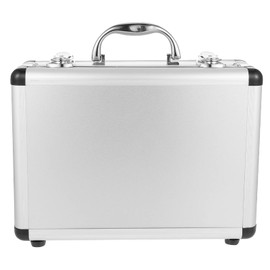 DOITOOL Metal Briefcase Aluminum Tool Case Tool Chest, Portable Tool Box with Padded Foam, Lockable Storage Toolbox for Measurement Instruments Tool Box (32 x 23 x 11cm, Sliver)