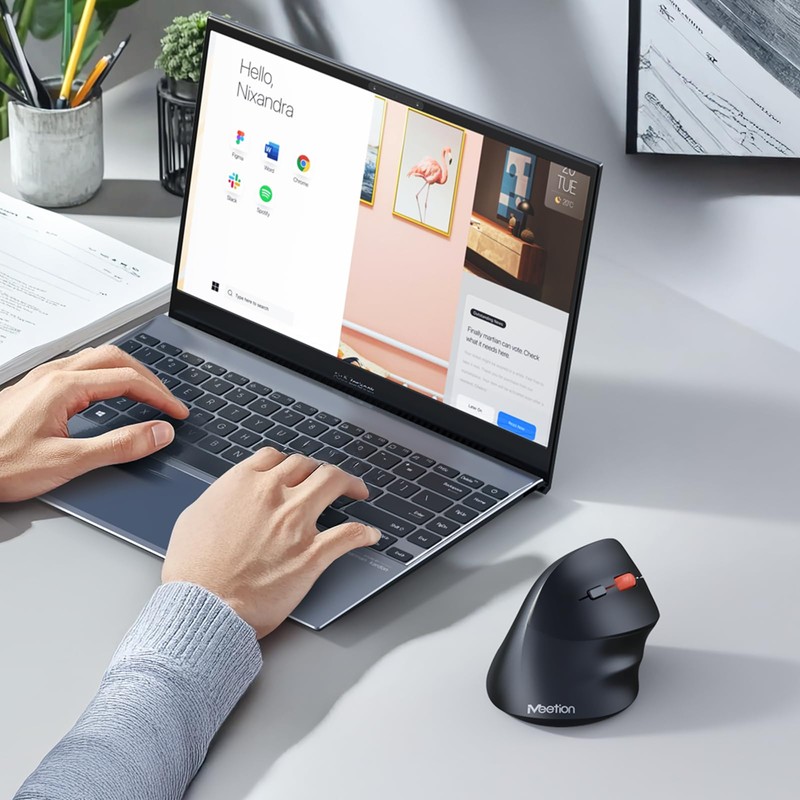 MEETION Ergonomic Mouse Wireless, Bluetooth Vertical Mouse with 3 Multi-Device