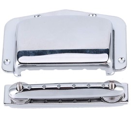 Zinc Alloy Electric Guitar Bridge Cover with Tailpiece Compatible 6 String LP Style Guitar(Silver) Playing Accessories Performance Parts