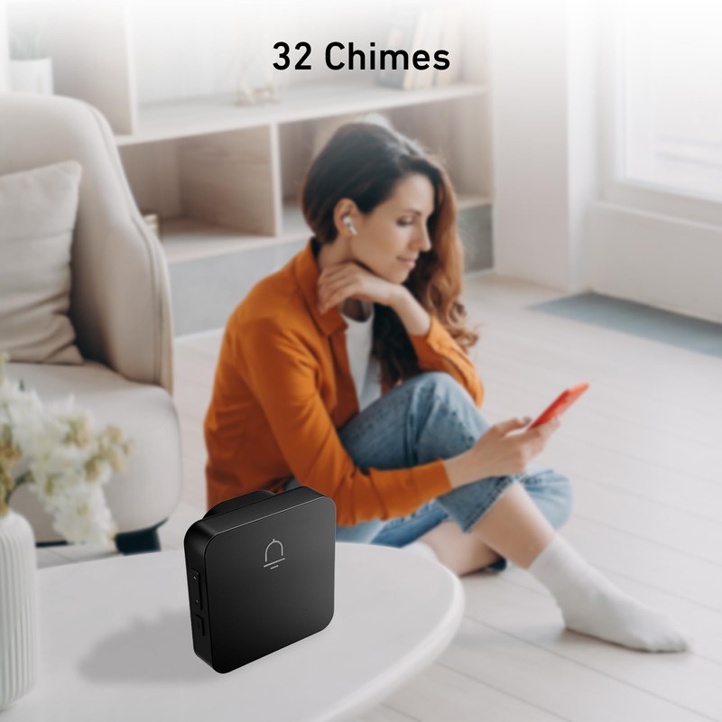 SECRUI Door Bells Wireless, Easy Installation 2 Buttons with 1000ft
