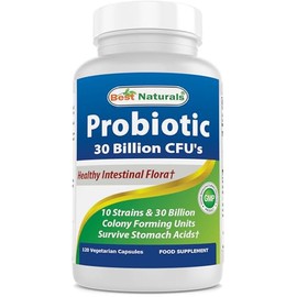 N1 probitico 10 cepas de 30 mil millones por vcap, estables, veganas, de Best Naturals, mejora la digestin, la funcin inmune, y la densidad sea...    