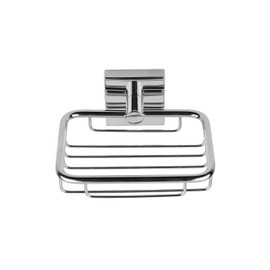 Croydex Flexi-Fix Chester Soap Basket, Zinc Alloy, Silver, 54 x 130 x 120mm