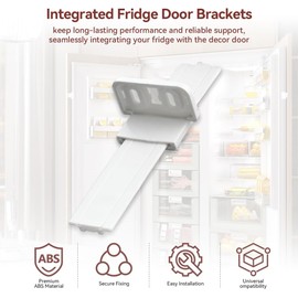 4-PACK Integrated Fridge Door Brackets,SHUOMAO Integrated Freezer Fridge Door Mounting Universal Sliding Bracket Fixing Kit,Attaching to Integrated Fridge Doors