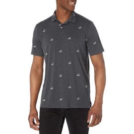 Oakley Unisex Polo RC Micro Shade Print Polo Shirt, Black Golf Motif