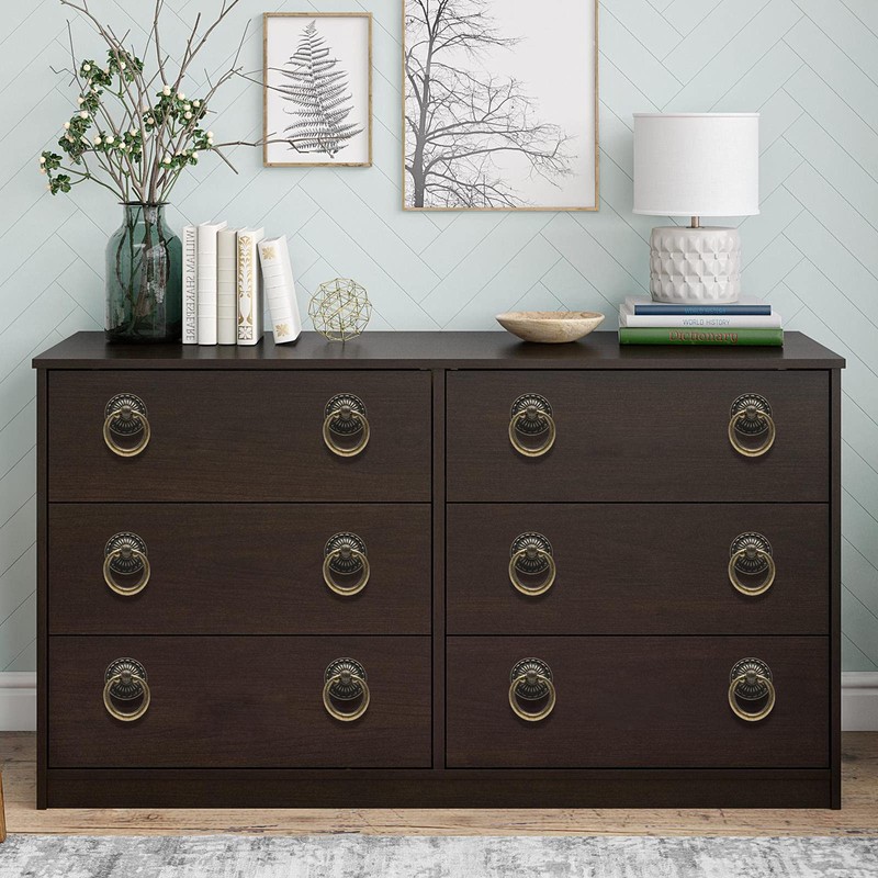 Jiozermi 10 Pcs Metal Ring Pull Handles, Cabinet Ring Knobs,