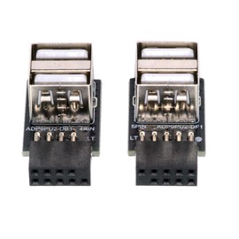 NFHK 2pcs 9 Pin 10 Pin Motherboard Female to Dual USB 2.0 Female Adapter Horizontal Type