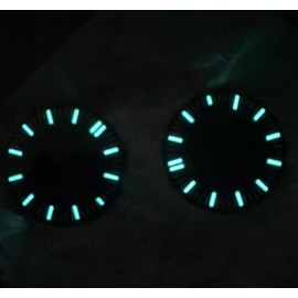 Unbranded 33MM Black Enamel Watch Dial BGW9 Swiss Lume Applied Markers