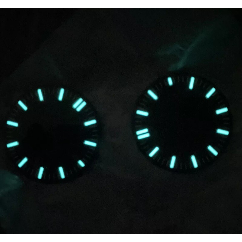 Unbranded 33MM Black Enamel Watch Dial BGW9 Swiss Lume Applied