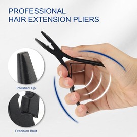 Lanshii Hair Extension Tool Kit for Weft Extensions Feather Extension Pliers for Beads Feather Extensions Integrated Hair Extension Loop Needle Pulling Hook Tool Micro Link
