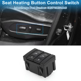 A ABSOPRO Seat Heating Button Control Switch No.6M2T19K314AC Car Adjust Recline Recliner Switch for Ford Galaxy MK 3 S-MAX 2006-2015 Plastic Black