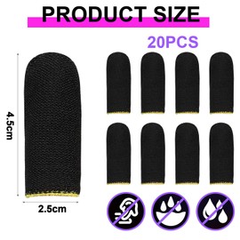 Arcjunys Finger Sleeves for Gaming Finger Sleeve Anti-Sweat Finger Sleeves for Mobile Gaming Finger Sleeves Thumb Sleeves Mobile Gaming Finger Sleeve for Mobile Game Competition 20Pcs