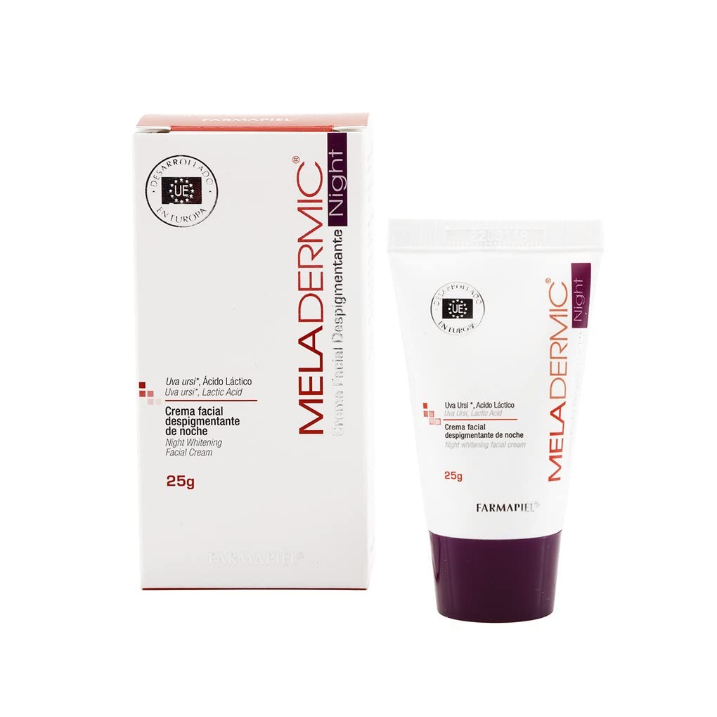 Meladermic Night, Crema Facial despigmentante de noche, Ayuda a aclarar y unificar el tono de piel I Disminuye la apariencia de paño, manchas y pecas, 25 g.