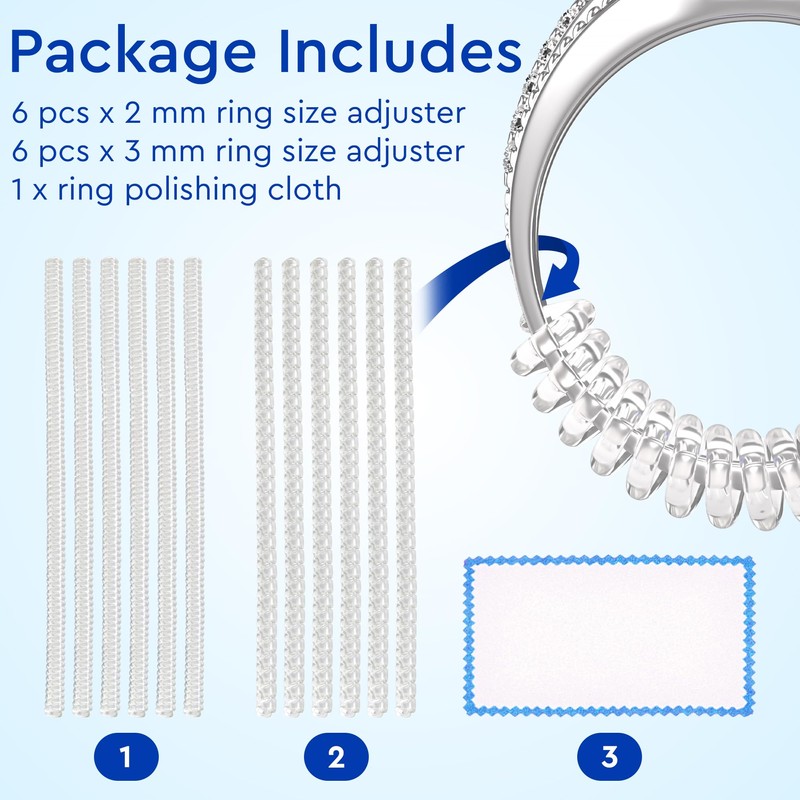 Ring Sizer Adjuster for Loose Rings - 12 Pack, Guards,