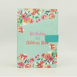 Sixstore Telephone Address & Birthday Book A-Z Index Beautiful Fabric Vintage Style Cover A5 Size Soft Padded Cover Address & Birthday Book with Magnetic Lock, Vintage Flowers