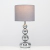 MiniSun | Marissa Modern Chrome Table Lamp with Grey Shade