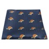 King & Priory Tortoise Navy Blue Herringbone Embroidered Pocket Square,