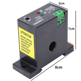Fafeicy Current Detection Switch, Pressure-Resistant, Adjustable, Self-Supplying Detection Switch, Guide Rail Installation, 35 mm, DIN Maximum 0.5 A@ 12-240 VAC/DC (Normally Closed)