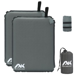 XplrKamp 2 in Inflatable Seat Cushion for Airplane Travel Camping Hiking, Portable Comfortable Memory Foam Seat Cushion for Bleachers Stadium Chair Pad, Sports, Driver (2, Light Gray/Anti-Slip)