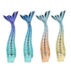 Ipetboom 4pcs Mermaid Lipstick Containers for Travel Diy Lip Gloss Holder Lightweight Tube