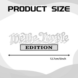Pvotawp We The People Decal Classic We The People Edition Emblems, Metal Car Decals Edition Truck Emblem Adhesive, 3D Tailgate Letters Decoration Labels Car Badges Bumper Funny Sticker(Silver/Black)