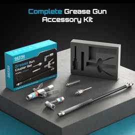Seesii Grease Gun Accessory Kit for Easy Greasing Narrow & Tight Spaces