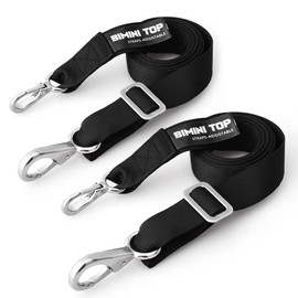 Adjustable Bimini Top Straps,Marine Awning Webbing Straps with Stainless Stee Heavy Duty Snap Hooks,Bimini Top Hardware,Marine Nylon Top Straps (Small Hook Strap) 2PCS