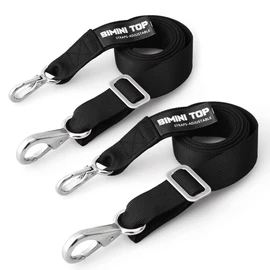 Adjustable Bimini Top Straps,Marine Awning Webbing Straps with Stainless Stee Heavy Duty Snap Hooks,Bimini Top Hardware,Marine Nylon Top Straps (Small Hook Strap) 2PCS