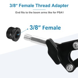 Lanxire 2 Pcs Screw Thread Adapter, 5/8" Male to 3/8" Female Metal Microphone Screw Adapter Compatible with Blue Yeti/Blue Snowball/Blue Yeti X Etc Microphone Stand Mount (Black)