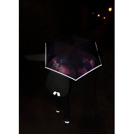 Knirps children's compact umbrella with reflective trim.