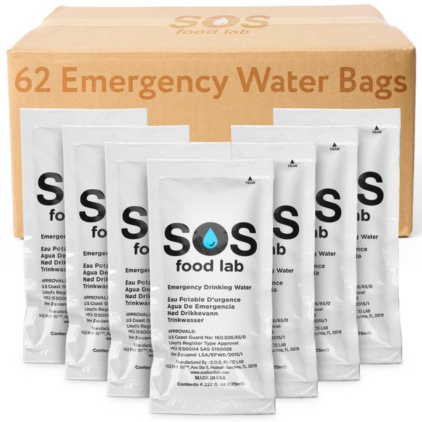 S.O.S. Emergency Water 5 year shelf life - 62 Individual