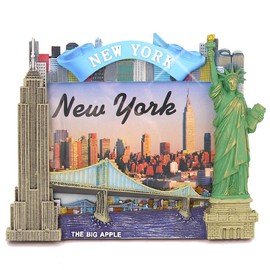 New York City Picture Frame for 4x6 Photos from NYC Photo Frames Collection (6.75" Tall) Blue