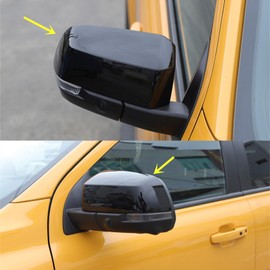 CYAuto New Door Exterior Rearview Mirror Cover Cap Trim for Ford Ranger 2024 2025 (Glossy Black)