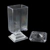 Teensery Transparent Acrylic Cosmetic Cotton Pad Holder Box Makeup Nail