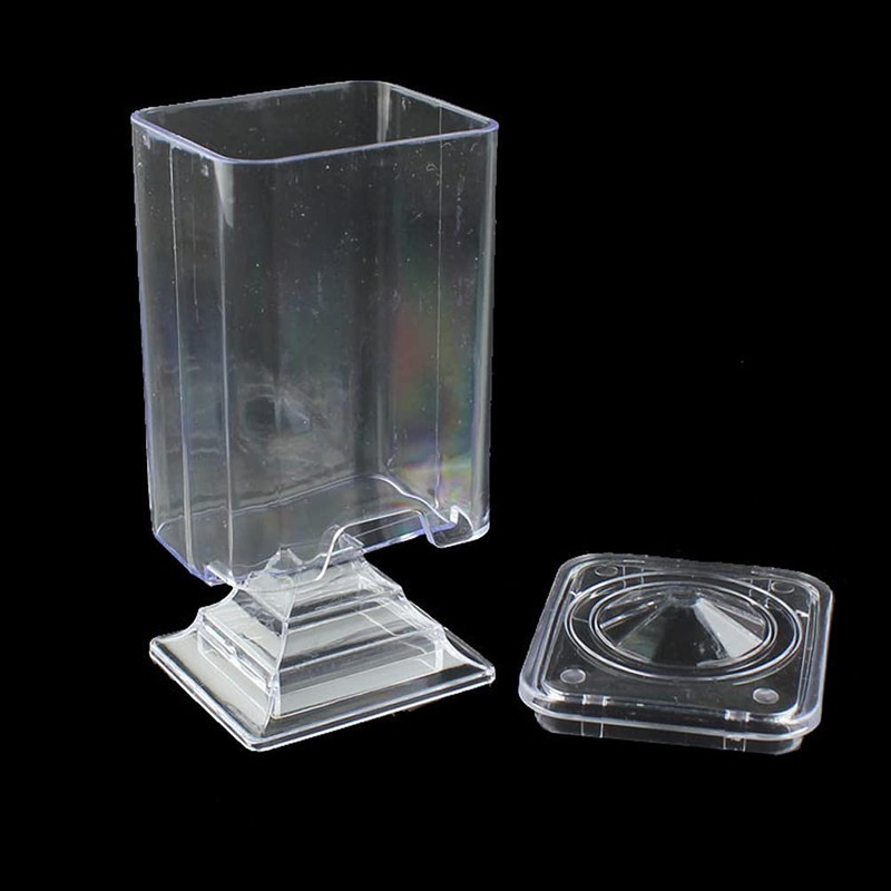 Teensery Transparent Acrylic Cosmetic Cotton Pad Holder Box Makeup Nail
