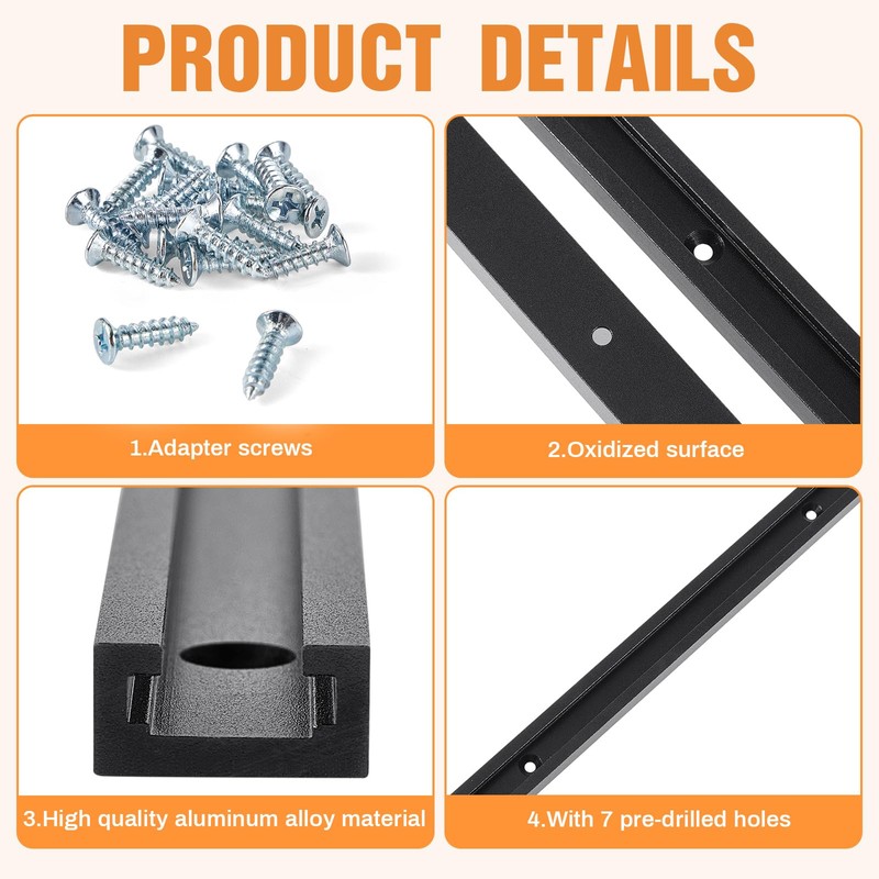 Zonon 4 Pack 60 Inch Double-cut Profile Universal T Track