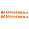 Orange Press on Nails Short Almond Fake Nails with 3D