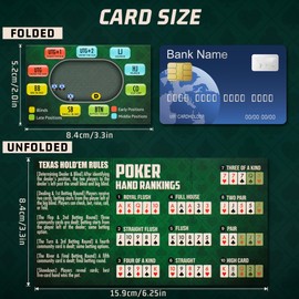 RUNNING HOT Pack of 5 Tri-Fold Poker Cheat Sheets Cards, Texas Hold'em Starter Kit Hand Rankings, Table Positions, Starting Hands & Rules | Quick Reference Guide for Beginners & Pros (9)