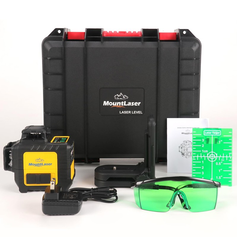 Mountlaser Laser Level 360 Self Leveling,3x360° Cross Line Laser for