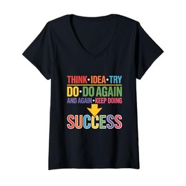 Womens Mindset Motivation Quote for Success and Daily Inspiration V-Neck T-Shirt