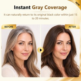 10 PCS Dark Brown Hair Shampoo Instant Hair Dye for Men Women, Semi-Permanent Hair Color Shampoo, Simple to Use, 3-In-1, 30 Days,Natural Herbal