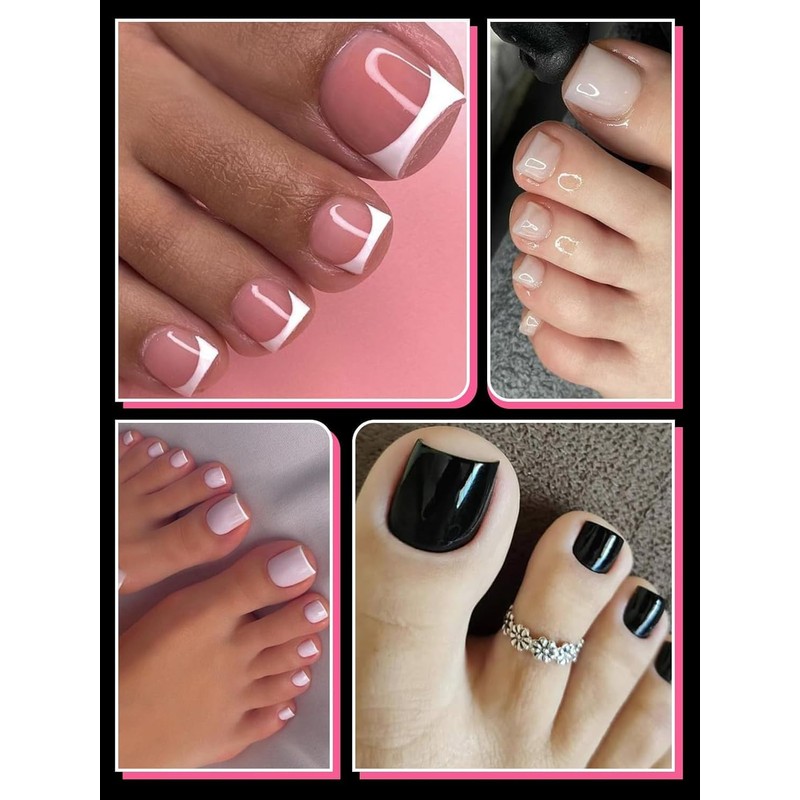 EBANKU Pack of 120 Poly Gel Nail Shapes for Toes,